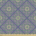 thumbnail image 2 of Moroccan Fabric by the Yard, Floral Oriental Mandala Motif Vibrant Tones Illustration, Decorative Upholstery Fabric for Sofas and Home Accents, Blue Violet Pale Camel by Ambesonne, 2 of 5
