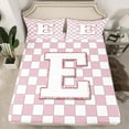 thumbnail image 2 of Castle Fairy Personalized Initial 4-Piece Full Size Sheets for Kids,Geometric Lattice Bed Sheets,Pink Glitter Lightweight Sheet Sets,Luxury Bedroom Decor, 2 of 7