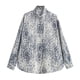 thumbnail image 3 of HH TRAF Blusa informal de manga larga con solapa para mujer, camisa elegante holgada con estampado vintage y botonadura sencilla para mujer, 3 of 5