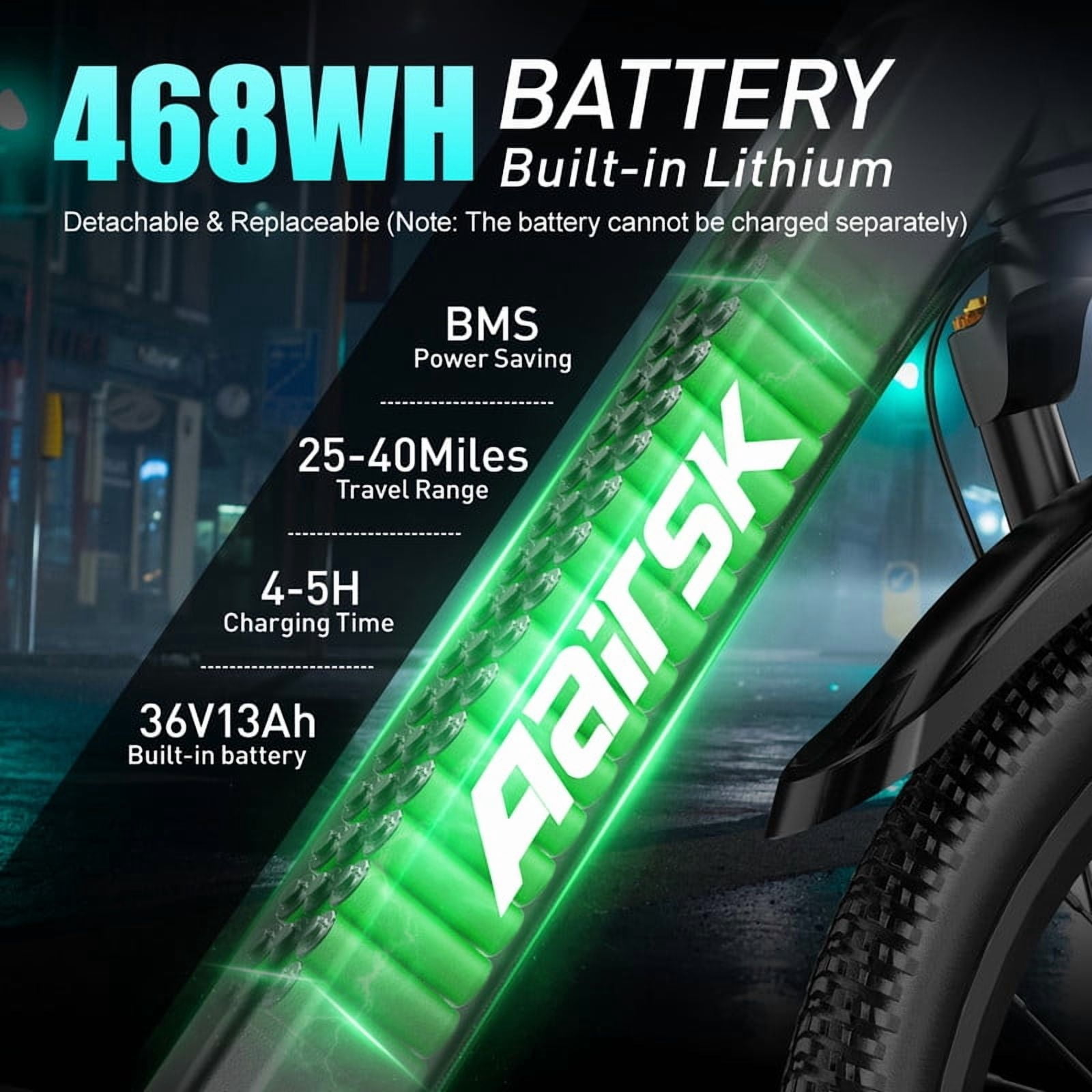 Unibike 24'' Electric Bike, 400W Ebike for Adults, 40 Miles 25MPH Electric Bicycle with 36V 13Ah Battery, 21 Speed