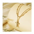 thumbnail image 2 of Collar Xtellar Cruz Mujer Dije Chapado Oro 18k Con Zircón, 2 of 4