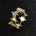 thumbnail image 3 of Geometric Shape Ring Adjustable Five-Pointed Star Five-Pointed Star Ring Micro-Inlaid Novelty Ring Open Rings for Women, 3 of 9
