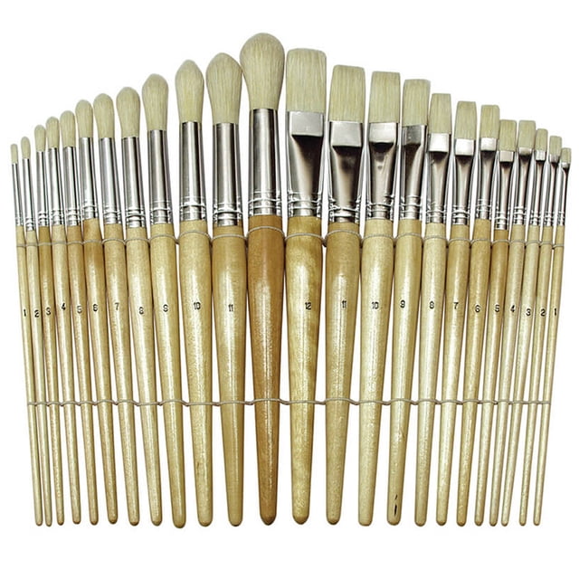 Beginner Paint Brushes, Preschool Brush Set, 6" To 8" Long, 24 Per Pack, 2 Packs
