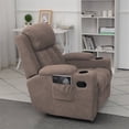 thumbnail image 2 of Spirit up Art 31.5" Wide Fabric Manual Standard Recliner in Brown, 2 of 8