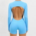 thumbnail image 5 of SUYOLL Women'S Romper Long Sleeve Solid Color Yoga Sport Activewear Crisscross Backless Romper Classic Versatile Overalls, 5 of 9