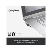 Logitech Lift for Business Left, Vertical Ergonomic Mouse - Left-handed, Wireless, Bluetooth or Secured Logi Bolt USB, Quiet clicks, Graphite - Optical - Wireless - Bluetooth/Radio Frequency - Grap...