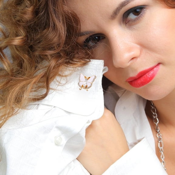 WHAMVOX 2pcs Women's Butterfly Cufflinks with Rhinestone Alloy Shirt Cuff Links for Bridal Cuffs Wedding Party Accessories Sparkling Crystal Button Covers