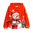 thumbnail image 2 of GERsome Christmas Hoodie Unisex Boys Girls Xmas Snowman Print Pullover Hoodie Christmas Novelty Casual Sweatshirt 4-14 Years (Size 4-5 Years), 2 of 3