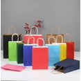 thumbnail image 5 of 10 piezas/lote de bolsas de papel Kraft con asas, bolsas de embalaje de regalo de color sólido para tienda, ropa, suministros de boda y Navidad, kit de bolsos, 5 of 5
