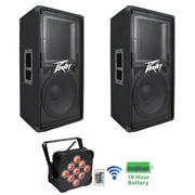 (2) Peavey PV112 12" 800w DJ PA Speakers+Wireless Battery Powered Par Can Light