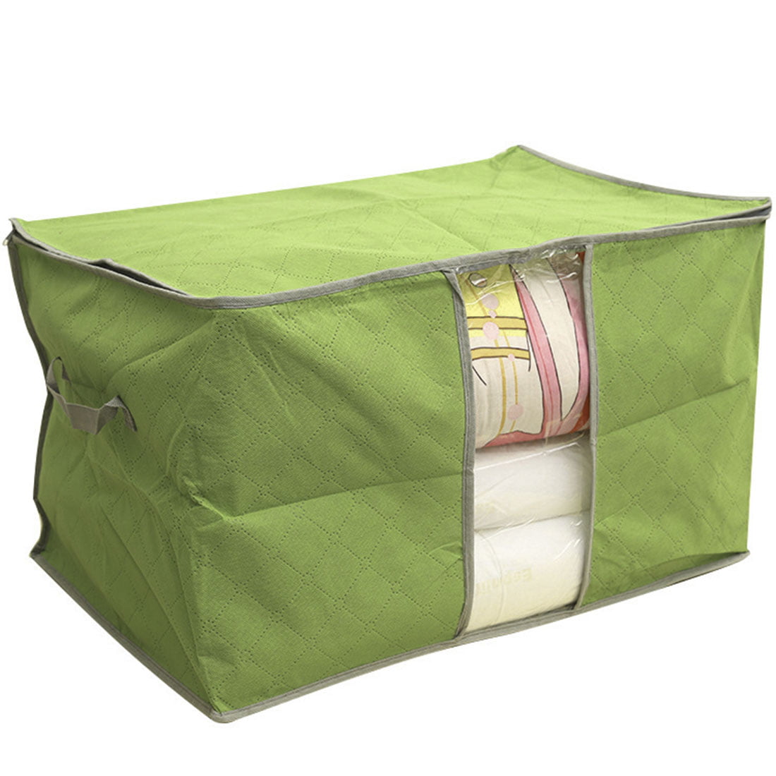 Fyore Clothes Storage Bag with Zipper Blanket Storage Grey Bedding Thick Breathable Cloth Bottom Bed Storage Bag Cloth Storage Bag Organizer for Quilt 3 pcs set Duvet Storage Bags 