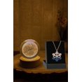 thumbnail image 1 of Decorative 3D LED Light Wood Stand Glass Full Moon Lamp and Zircon Snowflake Necklace, 1 of 1