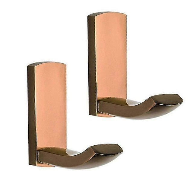 Set of 2 Wall-Mounted Rose Gold Copper Hooks - Stylish Coat Hooks for Bedroom & Home Organization