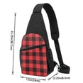 thumbnail image 3 of Rocae Buffalo Plaid Red Black for Sling Bag Chest Shoulder Backpack Crossbody Bags Casual Daypack for Men Women, 3 of 5