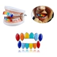 thumbnail image 2 of 18 K chapado en oro Hip Hop Dientes Grills s Top Bottom Dientes Grill Joyería para Oro blanco de 18 quilates_Parte inferior Hugo parrilla de dientes, 2 of 7