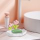 thumbnail image 1 of Jabonera de cerámica, jaboneras para baño, caja con forma de flor, soporte para jabón de ducha, bandeja de jabón de drenaje para decoración de baño Blanco, 1 of 10