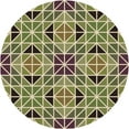 thumbnail image 1 of Ahgly Company Indoor Round Patterned Ginger Brown Green Area Rugs, 5' Round, 1 of 6