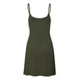 thumbnail image 2 of Made by Johnny Women's V-Neck Spaghetti Strap Tunic Short Dress L OLIVE, 2 of 6