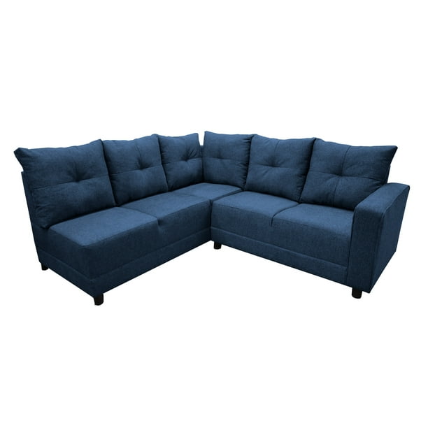 Sala Esquinera El Bazar Store Loki Tela Lino nacional Azul marino 200x215 cm Modular