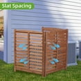 thumbnail image 3 of Wood Outdoor Air Conditioner Fence Screen, 3-Panel Outside Wood Privacy Fence, 32" W x 38" H,Brown, 3 of 7