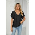 thumbnail image 5 of Anbech Ruffled Sleeve Womens V Neck Shirt 2024 Tunic Casual Blouse Tops, 5 of 8
