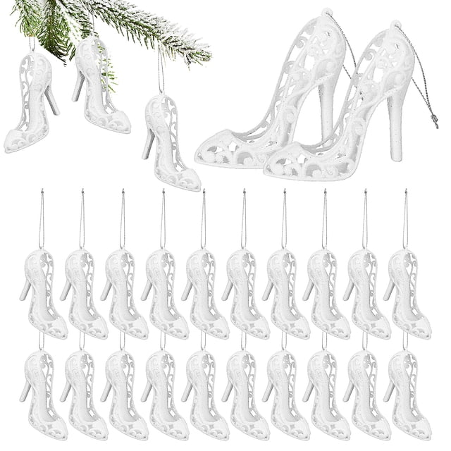 24 Uds. Adornos navideños colgantes de tacones altos, novedad, decoraciones para árboles de Navidad, favores de fiesta