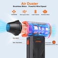 thumbnail image 4 of JUFINX 3-in-1 Electric Air Duster, Vacuum Cleaner and Vacuum Pumping of Storage Bag, 150000 RPM Portable Compressed Air Blower for Keyboard, PC, Car, 4 of 11