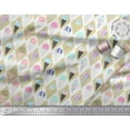 thumbnail image 3 of Soimoi Beige Cotton Duck Fabric Diamond & Ice Cream Cone Food Print Sewing Fabric Yard 42 Inch Wide, 3 of 3