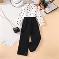 thumbnail image 5 of GPOECD Girls Outfits Heart Print Long Sleeve Two Piece Set Casual Kids Wear Spring Comfortable Daily Outfit Girls' Clothing Sets,White,8-9 Years, 5 of 9
