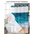 thumbnail image 4 of No Hook Shower Curtain with Snap in Liner,Summer Ocean Gradient Waves Waterproof Bath Curtain Double Layers with See Through Top Window,Coastal Beach Watercolor Hotel Shower Curtains 72x72in, 4 of 9