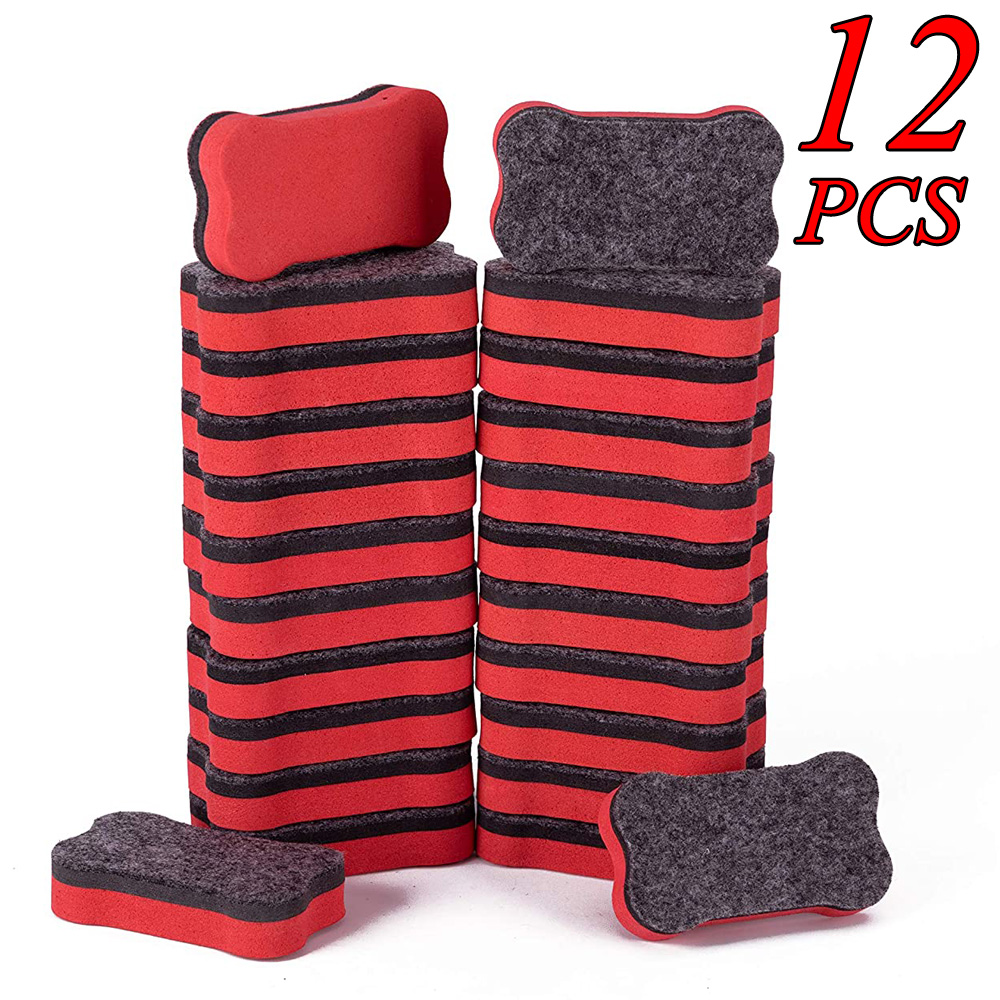 OBOSOE 12 Pieces Whiteboard Dry Eraser Office Erasers Bone