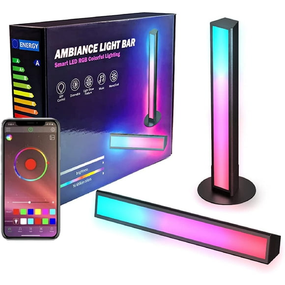 Zootealy Smart LED Light Bars, RGB Light Bar with 8 Scene Modes and Music Modes, Bluetooth Color Light Bar for Ambiance Backlights, Gaming Lighting, Party, PC, TV, Room Decoration