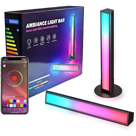 TFixol Smart LED Light Bars, RGB Light Bar with 8 Scene Modes and Music Modes, Bluetooth Color Light Bar for Ambiance Backlights, Gaming Lighting, Party, PC, TV, Room Decoration