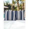 thumbnail image 6 of Outdoor Pillows Waterproof, Navy Blue Grey Striped Bedding Throw Pillows with Insert for Couch Sofa Bed, Modern Minimalist Ombre Lines 16x16 Inch Pillowcases Decorative Camping Patio Pillow Set of 2, 6 of 8