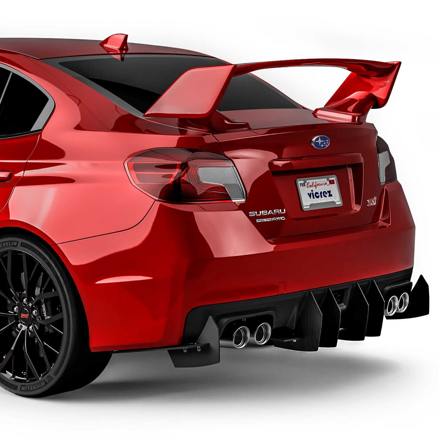 Vicrez Centa VR2 Rear Diffuser Vz101864 Subaru WRX STI 2015 2021 
