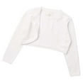 thumbnail image 3 of TTAO Kids Flower Girls Knit Cardigan One Button Closure Wedding Dress Bolero Shrug White 4, 3 of 7