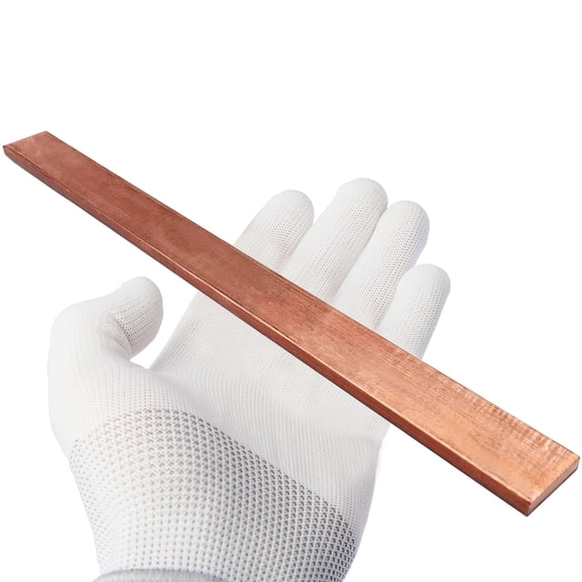 Barra plana de cobre C110 de 6 mm x 25 mm x 30,5 cm para entusiastas del bricolaje
