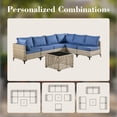 thumbnail image 3 of Vcatnet 11 Pieces Patio Furniture Sets with 54" Fire Pit Table,Outdoor Wicker Rattan Sectional Sofa,All Weather Conversation Set with Swivel Glider Chairs and Coffee Table,Denim Blue, 3 of 10