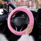 thumbnail image 2 of Juego de 2 fundas de volante de felpa con funda de palanca de cambios suave, cálida y antideslizante: decoración de coche para mujeres y niñas., 2 of 5