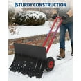 thumbnail image 7 of Lumiparty Snow Shovel with Wheels, Heavy Duty Double Rod Wheeled Snow Pusher with 29"W X 19.8"H Metal Blade, Angle & Height Adjustable Handle for Driveway Sidewalk Yard, Black, 7 of 7