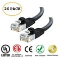 thumbnail image 1 of Huetron™ 20-Pack Cat 6 Ethernet Cable Cat6 Snagless Patch 4 Feet - Computer LAN Network Cord, BLACK, 1 of 1