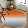 thumbnail image 3 of Burnt Orange Gray Ombre Large Area Rugs for Bedroom Living Room, Soft Non Slip Carpet Bedside Rug, Modern Gradient Abstract Art Round Floor Cover Kitchen Accent Rug 5' for Dining Room/Office, 3 of 9