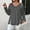 Dark Gray, variant on Long Sleeve Shirts For Women V Neck Strap Cutout Long Sleeve T Shirt Loose Fit Soft Breathable Polyester Spandex Fabric Gray Xl-5Xl