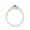 thumbnail image 2 of Angara Natural 0.2 Ct. Emerald with Diamond Halo Ring in 14K Rose Gold for Women (Ring Size: 3), 2 of 10