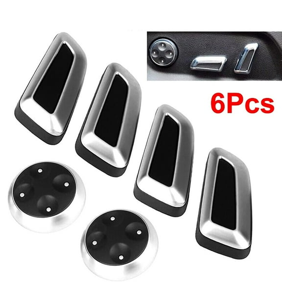 Huanke-6Pcs Car Seat Adjustment Button Switch Cover Knob for A3 for A4 A4L B8 A5 for A6 Q3 Q5