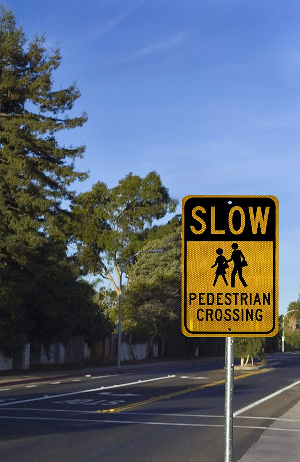 Slow, Pedestrian Crossing Sign - - TreeTop Products