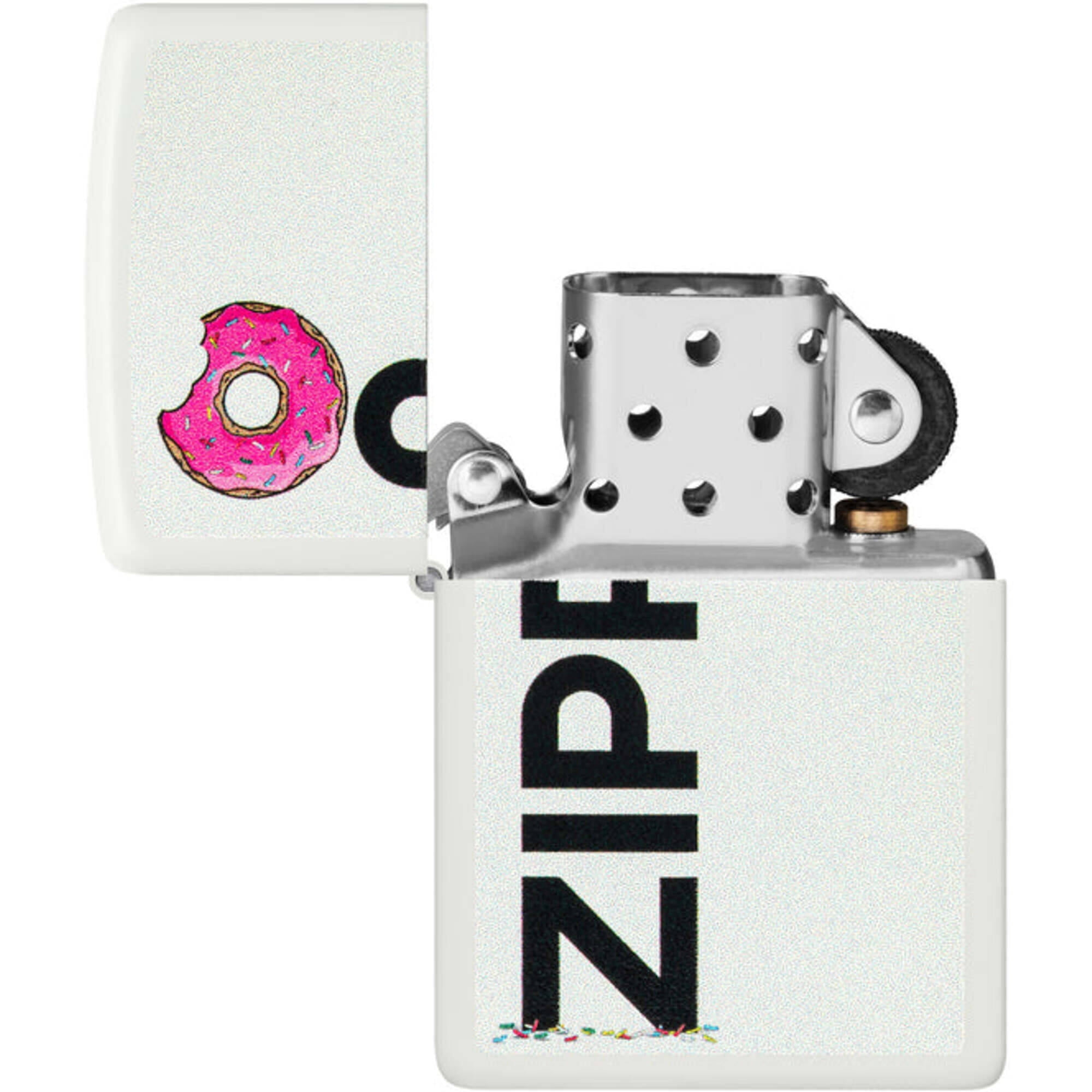 Zippo 46240 Frosted Zippo Design White Matte Windproof Lighter
