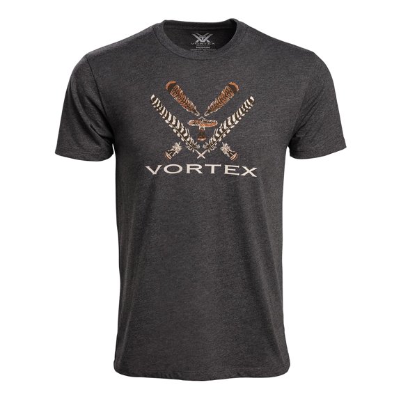 VORTEX Adult Male Turkey Core Logo Charcoal Heather Short Sleeve T-Shirt, Size: 2XL