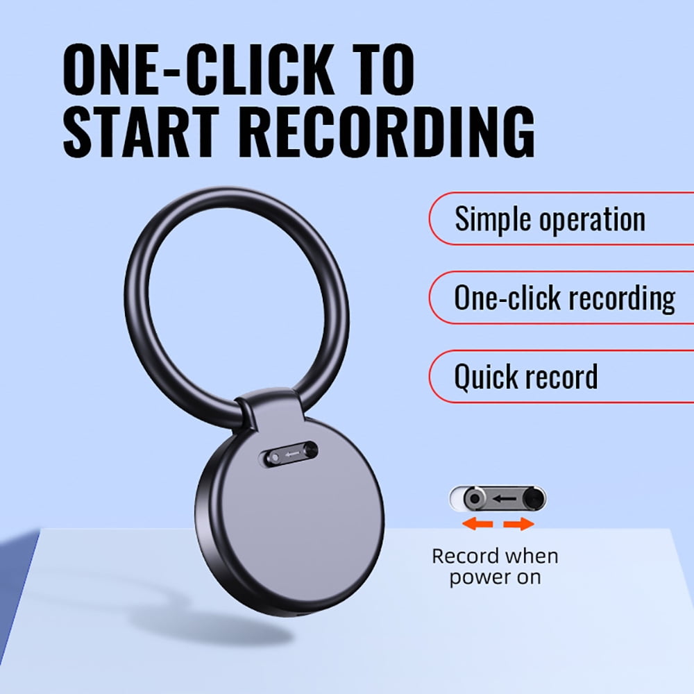 Keychain Built-In Spy Recorder, Noonedibs, Includes 16Gb Memory, Hidden Camera, Background Noise Elimination, Automatic Voice Recognition, Black