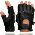 thumbnail image 5 of Milwaukee Leather SH851 Men's USA Deer Skin Leather Black Gel Padded Palm Fingerless Motorcycle Riders Gloves 3X-Large, 5 of 8